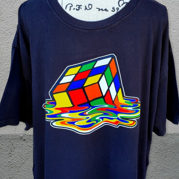 Mens Rubiks Cube black tee - Picture 6 of 6